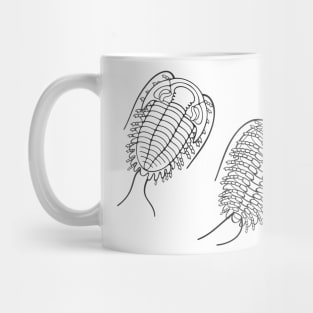 Line Drawing of Phacopid Trilobite Mug